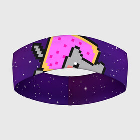 Повязка на голову 3D с принтом Nyan Cat ,  |  | cat | meme | nyan cat | space | youtube | животное | звезды | интернет | космос | кошка | мем | прикол | радуга | юмор | ютуб