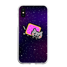 Чехол для iPhone XS Max матовый с принтом Nyan Cat , Силикон | Область печати: задняя сторона чехла, без боковых панелей | cat | meme | nyan cat | space | youtube | животное | звезды | интернет | космос | кошка | мем | прикол | радуга | юмор | ютуб