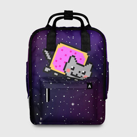 Женский рюкзак 3D с принтом Nyan Cat , 100% полиэстер | лямки с регулируемой длиной, сверху ручки, чтобы рюкзак нести как сумку. Основное отделение закрывается на молнию, как и внешний карман. Внутри два дополнительных кармана, один из которых закрывается на молнию. По бокам два дополнительных кармашка, куда поместится маленькая бутылочка
 | cat | meme | nyan cat | space | youtube | животное | звезды | интернет | космос | кошка | мем | прикол | радуга | юмор | ютуб