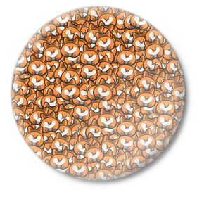 Значок с принтом Попки Корги ,  металл | круглая форма, металлическая застежка в виде булавки | Тематика изображения на принте: корги | попки корги | собаки