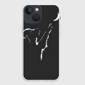 Чехол для iPhone 13 mini с принтом Лунопёс ,  |  | Тематика изображения на принте: 3d | волк | луна | пёс | принт | с луной | с принтом | с принтом собаки | с собакой | собака