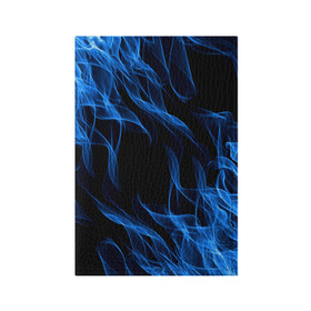 Обложка для паспорта матовая кожа с принтом BLUE FIRE FLAME , натуральная матовая кожа | размер 19,3 х 13,7 см; прозрачные пластиковые крепления | bright | fire | flame | heat | light | wildfire | искры | огненный | огонь | пламя | пожар