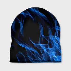 Шапка 3D с принтом BLUE FIRE FLAME , 100% полиэстер | универсальный размер, печать по всей поверхности изделия | bright | fire | flame | heat | light | wildfire | искры | огненный | огонь | пламя | пожар