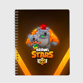 Тетрадь с принтом BRAWL STARS COALA NITA , 100% бумага | 48 листов, плотность листов — 60 г/м2, плотность картонной обложки — 250 г/м2. Листы скреплены сбоку удобной пружинной спиралью. Уголки страниц и обложки скругленные. Цвет линий — светло-серый
 | 