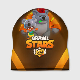 Шапка 3D с принтом BRAWL STARS COALA NITA , 100% полиэстер | универсальный размер, печать по всей поверхности изделия | Тематика изображения на принте: 