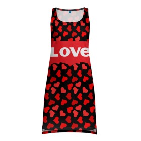 Платье-майка 3D с принтом Love , 100% полиэстер | полуприлегающий силуэт, широкие бретели, круглый вырез горловины, удлиненный подол сзади. | 14 | day | february | heart | levi | levis | saint | strauss | valentines | валентина | день | левис | ливай | ливайс | любовь | святого | сердце | февраля | штраусс
