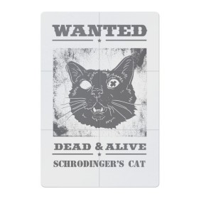 Магнитный плакат 2Х3 с принтом schrodingers cat , Полимерный материал с магнитным слоем | 6 деталей размером 9*9 см | cat | dead | schrodingers cat | wanted | кот | кот шредингера | котик | котэ | розыск