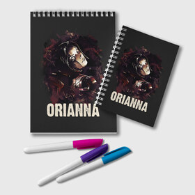 Блокнот с принтом Orianna , 100% бумага | 48 листов, плотность листов — 60 г/м2, плотность картонной обложки — 250 г/м2. Листы скреплены удобной пружинной спиралью. Цвет линий — светло-серый
 | jinx | kda | league | lol | moba | pentakill | riot | rise | rus | skins | варвик | варус | воин | легенд | лига | лол | маг | стрелок | танк | чемпион