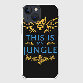 Чехол для iPhone 13 mini с принтом This is my Jungle ,  |  | jinx | kda | league | lol | moba | pentakill | riot | rise | rus | skins | варвик | варус | воин | легенд | лига | лол | маг | стрелок | танк | чемпион
