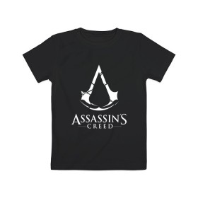 Детская футболка хлопок с принтом Assassins Creed , 100% хлопок | круглый вырез горловины, полуприлегающий силуэт, длина до линии бедер | mmorpg | rogue | асасин | асассин | ассасин крид | ассассин