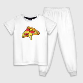 Детская пижама хлопок с принтом Пицца Пицца Пицца !!!! Pizza , 100% хлопок |  брюки и футболка прямого кроя, без карманов, на брюках мягкая резинка на поясе и по низу штанин
 | pizza | для девушек | для парней | еда | италия | итальянская еда | колбаса | пицца | пицца с салями | пицца с сыром | подарок | с намеком | салями | сыр | тесто