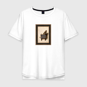 Мужская футболка хлопок Oversize с принтом The Goldfinch , 100% хлопок | свободный крой, круглый ворот, “спинка” длиннее передней части | the goldfinch | акварель | арт | голландский | животные | искусство | карел | картина | минимализм | рисунок | стиль | фабрициус | художник | щегол