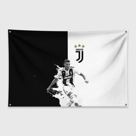 Флаг-баннер с принтом Cristiano Ronaldo , 100% полиэстер | размер 67 х 109 см, плотность ткани — 95 г/м2; по краям флага есть четыре люверса для крепления | cristiano ronaldo | кри ро | криш | роналдо | футбол | юве | ювентус