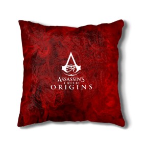 Подушка 3D с принтом Assassin’s Creed Origins , наволочка – 100% полиэстер, наполнитель – холлофайбер (легкий наполнитель, не вызывает аллергию). | состоит из подушки и наволочки. Наволочка на молнии, легко снимается для стирки | 