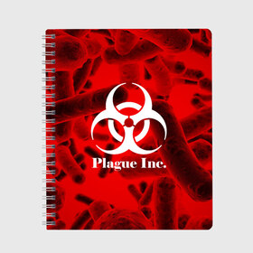 Тетрадь с принтом PLAGUE INC , 100% бумага | 48 листов, плотность листов — 60 г/м2, плотность картонной обложки — 250 г/м2. Листы скреплены сбоку удобной пружинной спиралью. Уголки страниц и обложки скругленные. Цвет линий — светло-серый
 | molecule | plague inc | абстракция | бактерии | вирус | клетки | медицина | микробы | молекулы | наука | нейрон | нейроны | планета | текстура | текстуры | формула