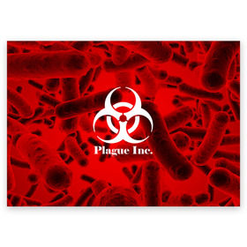 Поздравительная открытка с принтом PLAGUE INC. , 100% бумага | плотность бумаги 280 г/м2, матовая, на обратной стороне линовка и место для марки
 | molecule | plague inc | абстракция | бактерии | вирус | клетки | медицина | микробы | молекулы | наука | нейрон | нейроны | планета | текстура | текстуры | формула