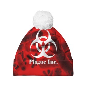 Шапка 3D c помпоном с принтом PLAGUE INC. , 100% полиэстер | универсальный размер, печать по всей поверхности изделия | molecule | plague inc | абстракция | бактерии | вирус | клетки | медицина | микробы | молекулы | наука | нейрон | нейроны | планета | текстура | текстуры | формула