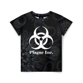 Детская футболка 3D с принтом PLAGUE INC. , 100% гипоаллергенный полиэфир | прямой крой, круглый вырез горловины, длина до линии бедер, чуть спущенное плечо, ткань немного тянется | molecule | plague inc | абстракция | бактерии | вирус | клетки | медицина | микробы | молекулы | наука | нейрон | нейроны | планета | текстура | текстуры | формула