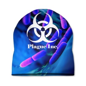 Шапка 3D с принтом PLAGUE INC. , 100% полиэстер | универсальный размер, печать по всей поверхности изделия | Тематика изображения на принте: molecule | plague inc | абстракция | бактерии | вирус | клетки | медицина | микробы | молекулы | наука | нейрон | нейроны | планета | текстура | текстуры | формула