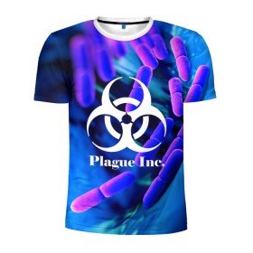 Мужская футболка 3D спортивная с принтом PLAGUE INC. , 100% полиэстер с улучшенными характеристиками | приталенный силуэт, круглая горловина, широкие плечи, сужается к линии бедра | molecule | plague inc | абстракция | бактерии | вирус | клетки | медицина | микробы | молекулы | наука | нейрон | нейроны | планета | текстура | текстуры | формула