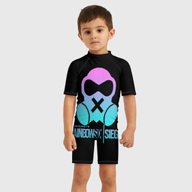 Детский купальный костюм 3D с принтом Rainbow Six:Mute , Полиэстер 85%, Спандекс 15% | застежка на молнии на спине | cs | mute | rainbow six | кс | муте | мьют | персонаж | радуга | радуга шесть | рэйнбоу сикс