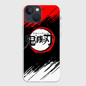 Чехол для iPhone 13 mini с принтом Kimetsu no Yaiba полосатость ,  |  | demon slayer | demon slayer: kimetsu no yaiba | kimetsu | kimetsu no yaiba | nezuko | slayer | tanjiro | клинок рассекающий демонов | незуко | танджиро | шинобу кочо