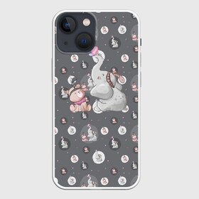 Чехол для iPhone 13 mini с принтом Слоник ,  |  | животные | забавные | медведь | милые | слон