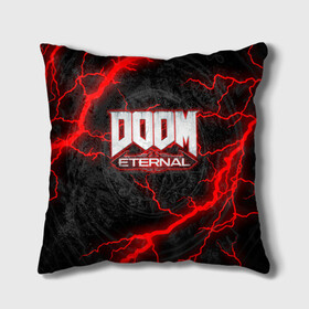 Подушка 3D с принтом DOOM ETERNAL , наволочка – 100% полиэстер, наполнитель – холлофайбер (легкий наполнитель, не вызывает аллергию). | состоит из подушки и наволочки. Наволочка на молнии, легко снимается для стирки | doom | doom eternal | doom slayer | slayer | дум