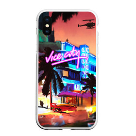 Чехол для iPhone XS Max матовый с принтом GTA VICE CITY , Силикон | Область печати: задняя сторона чехла, без боковых панелей | grand theft auto 2 | grand theft auto 3 | grand theft auto v | grand theft auto: san andreas | grand theft auto: vice city | gta 5 | gta online | gta v | город | игры