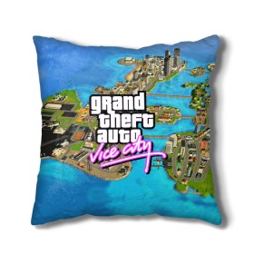 Подушка 3D с принтом GRAND THEFT AUTO:VICE CITY , наволочка – 100% полиэстер, наполнитель – холлофайбер (легкий наполнитель, не вызывает аллергию). | состоит из подушки и наволочки. Наволочка на молнии, легко снимается для стирки | grand theft auto 2 | grand theft auto 3 | grand theft auto v | grand theft auto: san andreas | grand theft auto: vice city | gta 5 | gta online | gta v | город | игры