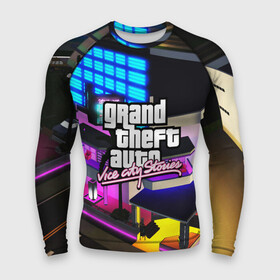 Мужской рашгард 3D с принтом GTA:VICE CITY ,  |  | gr | grand theft auto 2 | grand theft auto 3 | grand theft auto v | grand theft auto: san andreas | grand theft auto: vice city | gta 5 | gta online | gta v | город | игры