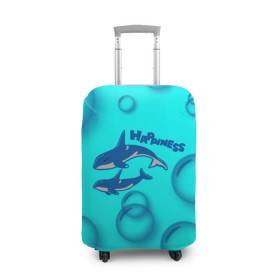Чехол для чемодана 3D с принтом Рыбки счастья , 86% полиэфир, 14% спандекс | двустороннее нанесение принта, прорези для ручек и колес | 