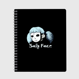 Тетрадь с принтом Sally Face , 100% бумага | 48 листов, плотность листов — 60 г/м2, плотность картонной обложки — 250 г/м2. Листы скреплены сбоку удобной пружинной спиралью. Уголки страниц и обложки скругленные. Цвет линий — светло-серый
 | Тематика изображения на принте: game | sally face | девушка | игра | маска | салли фейс