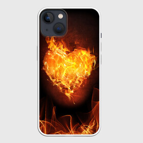 Чехол для iPhone 13 с принтом Горячее сердце ,  |  | Тематика изображения на принте: 14 февраля | 8 марта | валентинов день | влюблен | влюбленность | влюбленные | вместе навсегда | горячая | горячий | девушке | день влю | для жены | желание | любимая | любимый | люблю | люблю тебя
