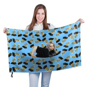 Флаг 3D с принтом Billie Eilish Grammy , 100% полиэстер | плотность ткани — 95 г/м2, размер — 67 х 109 см. Принт наносится с одной стороны | billie | eilish | grammy | айлиш | билли | грэмми