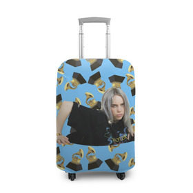 Чехол для чемодана 3D с принтом Billie Eilish Grammy , 86% полиэфир, 14% спандекс | двустороннее нанесение принта, прорези для ручек и колес | billie | eilish | grammy | айлиш | билли | грэмми