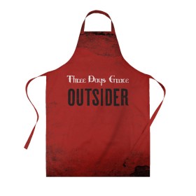 Фартук 3D с принтом Three days grace. Outsider , 100% полиэстер | общий размер — 65 х 85 см, ширина нагрудника — 26 см, горловина — 53 см, длина завязок — 54 см, общий обхват в поясе — 173 см. Принт на завязках и на горловине наносится с двух сторон, на основной части фартука — только с внешней стороны | days | grace | outsider | three | аутсайдер