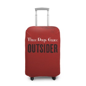 Чехол для чемодана 3D с принтом Three days grace. Outsider , 86% полиэфир, 14% спандекс | двустороннее нанесение принта, прорези для ручек и колес | days | grace | outsider | three | аутсайдер