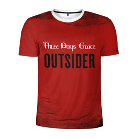 Мужская футболка 3D спортивная с принтом Three days grace. Outsider , 100% полиэстер с улучшенными характеристиками | приталенный силуэт, круглая горловина, широкие плечи, сужается к линии бедра | Тематика изображения на принте: days | grace | outsider | three | аутсайдер