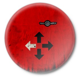 Значок с принтом THREE DAYS GRACE RED ,  металл | круглая форма, металлическая застежка в виде булавки | rock | музыка | рок