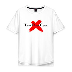 Мужская футболка хлопок Oversize с принтом Three Days Grace , 100% хлопок | свободный крой, круглый ворот, “спинка” длиннее передней части | 