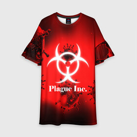 Детское платье 3D с принтом PLAGUE INC. , 100% полиэстер | прямой силуэт, чуть расширенный к низу. Круглая горловина, на рукавах — воланы | molecule | plague inc | абстракция | бактерии | вирус | клетки | медицина | микробы | молекулы | наука | нейрон | нейроны | планета | текстура | текстуры | формула