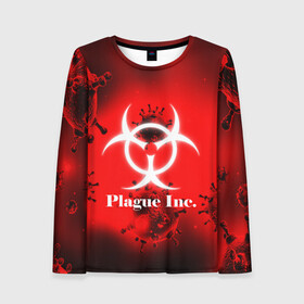 Женский лонгслив 3D с принтом PLAGUE INC. , 100% полиэстер | длинные рукава, круглый вырез горловины, полуприлегающий силуэт | molecule | plague inc | абстракция | бактерии | вирус | клетки | медицина | микробы | молекулы | наука | нейрон | нейроны | планета | текстура | текстуры | формула