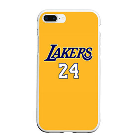 Чехол для iPhone 7Plus/8 Plus матовый с принтом Kobe Bryant , Силикон | Область печати: задняя сторона чехла, без боковых панелей | kobe bryants | lakers | lakers 24 | los angeles lakers | коби брайант