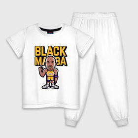 Детская пижама хлопок с принтом Kobe - Black Mamba , 100% хлопок |  брюки и футболка прямого кроя, без карманов, на брюках мягкая резинка на поясе и по низу штанин
 | basketball | black | bryant | game | james | kobe | kobebryant | lakers | lebron | los angeles | mamba | nba | rip | slam dunk | баскетбол | баскетболист | брайант | браянт | джеймс | игрок | коби | леброн | лейкерс | лос анджеле