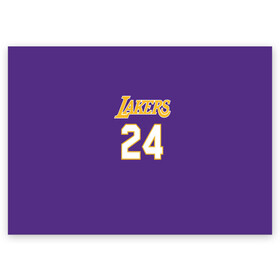 Поздравительная открытка с принтом Los Angeles Lakers / Kobe Brya , 100% бумага | плотность бумаги 280 г/м2, матовая, на обратной стороне линовка и место для марки
 | basketball | espn | kobe | kobe bryant | kobe bryant death | kobe bryant tribute | lakers | los angeles lakers | nba