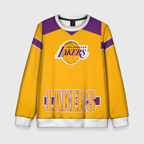 Детский свитшот 3D с принтом Los Angeles Lakers  , 100% полиэстер | свободная посадка, прямой крой, мягкая тканевая резинка на рукавах и понизу свитшота | angeles | bryant | kobe | lakers | los | баскетбольный | клуб