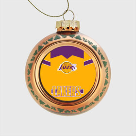 Стеклянный ёлочный шар с принтом Los Angeles Lakers , Стекло | Диаметр: 80 мм | Тематика изображения на принте: angeles | bryant | kobe | lakers | los | баскетбольный | клуб