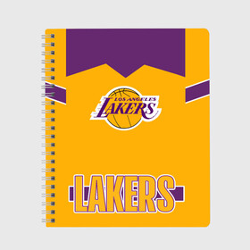 Тетрадь с принтом Los Angeles Lakers , 100% бумага | 48 листов, плотность листов — 60 г/м2, плотность картонной обложки — 250 г/м2. Листы скреплены сбоку удобной пружинной спиралью. Уголки страниц и обложки скругленные. Цвет линий — светло-серый
 | angeles | bryant | kobe | lakers | los | баскетбольный | клуб