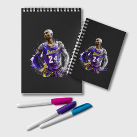 Блокнот с принтом Kobe Bryant , 100% бумага | 48 листов, плотность листов — 60 г/м2, плотность картонной обложки — 250 г/м2. Листы скреплены удобной пружинной спиралью. Цвет линий — светло-серый
 | 08 | 24 | 8 | angeles | basketball | bryant | gigi | goat | kobe | lakers | legend | los | mamba | rip | sport | баскетбол | брайант | коби | легенда | мамба | роспись | спорт